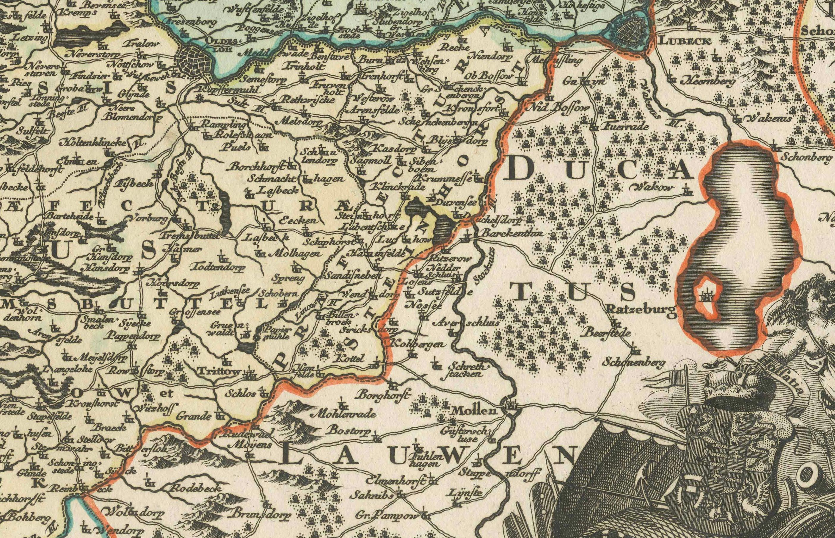 Milieu du XVIIIe siècle Carte du 18e siècle du Holstein et des duchés environnants par les Homann Heirs en vente