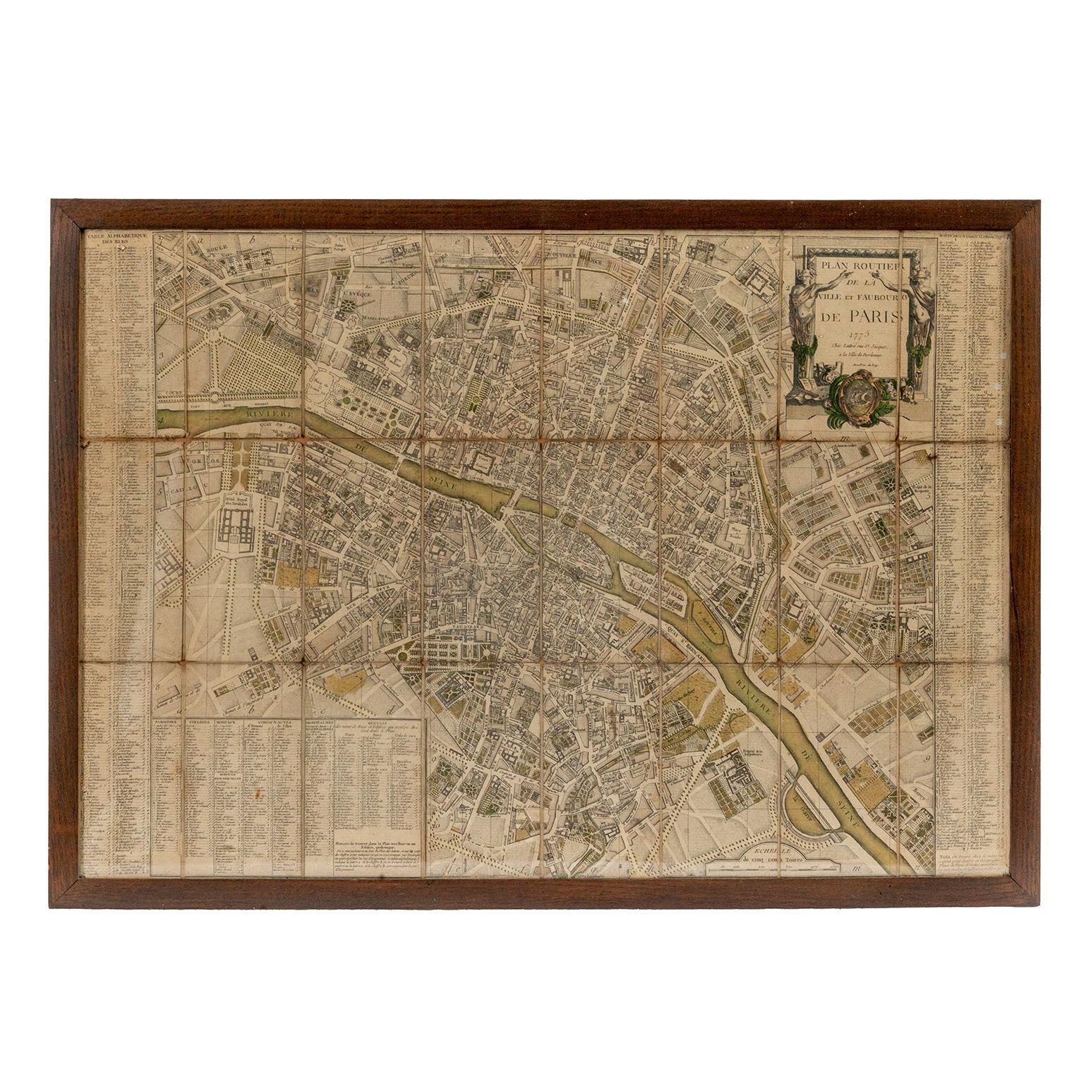 Mappa di Parigi del XVIII secolo.
