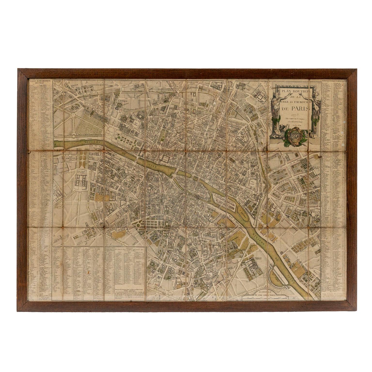 18th century map of Paris.