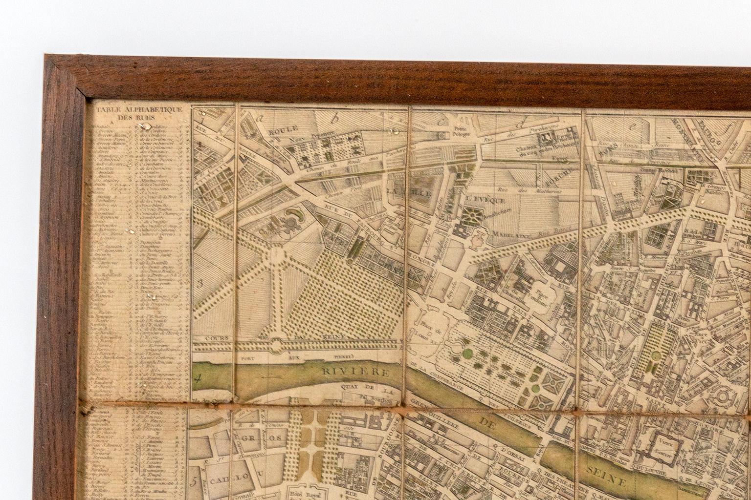 Français Carte de Paris au 18e siècle en vente