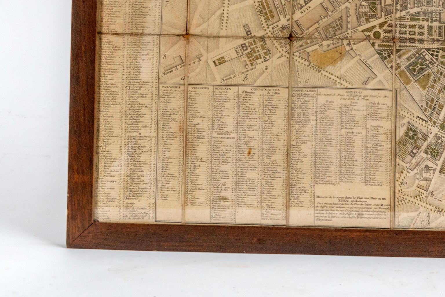 Carte de Paris au 18e siècle État moyen - En vente à Washington, DC