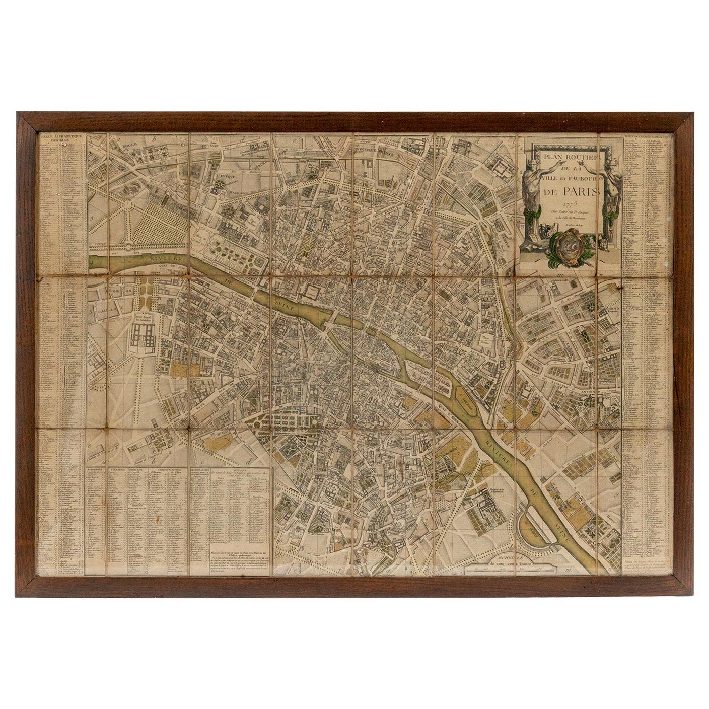 18th Century Map of Paris