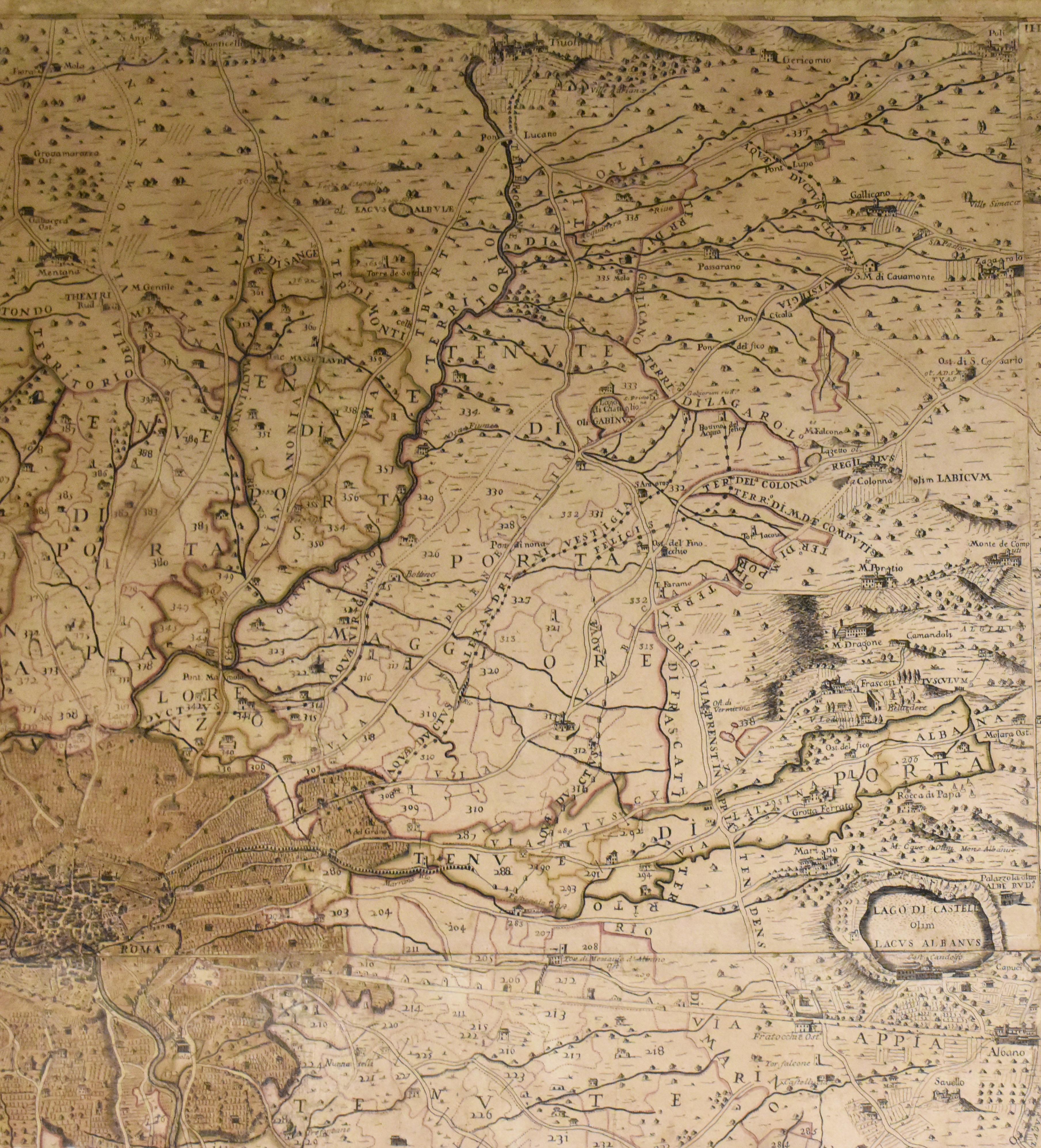Mappa di Roma e dintorni del XVIII secolo in vendita 4