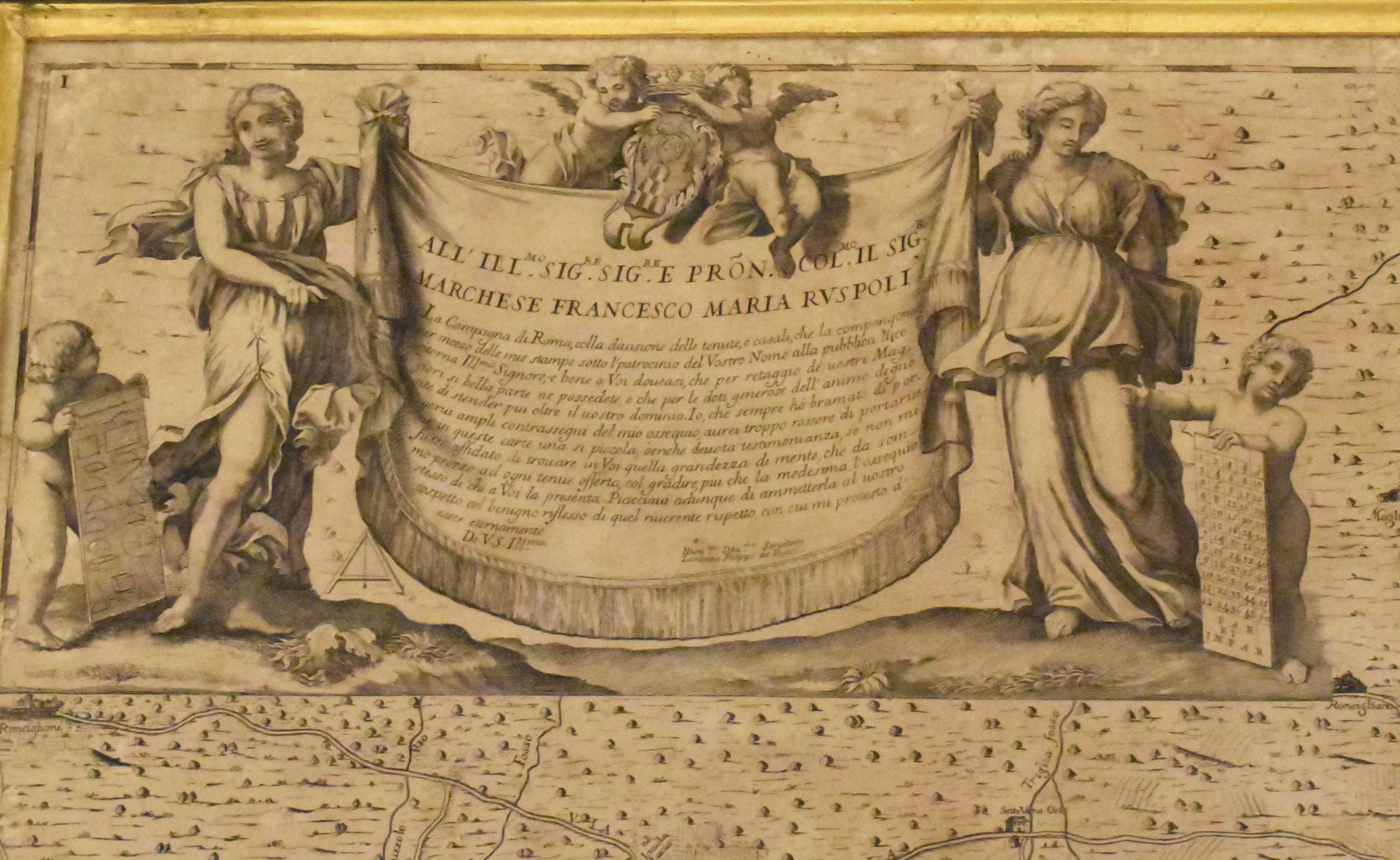 Mappa di Roma e dintorni del XVIII secolo in vendita 6