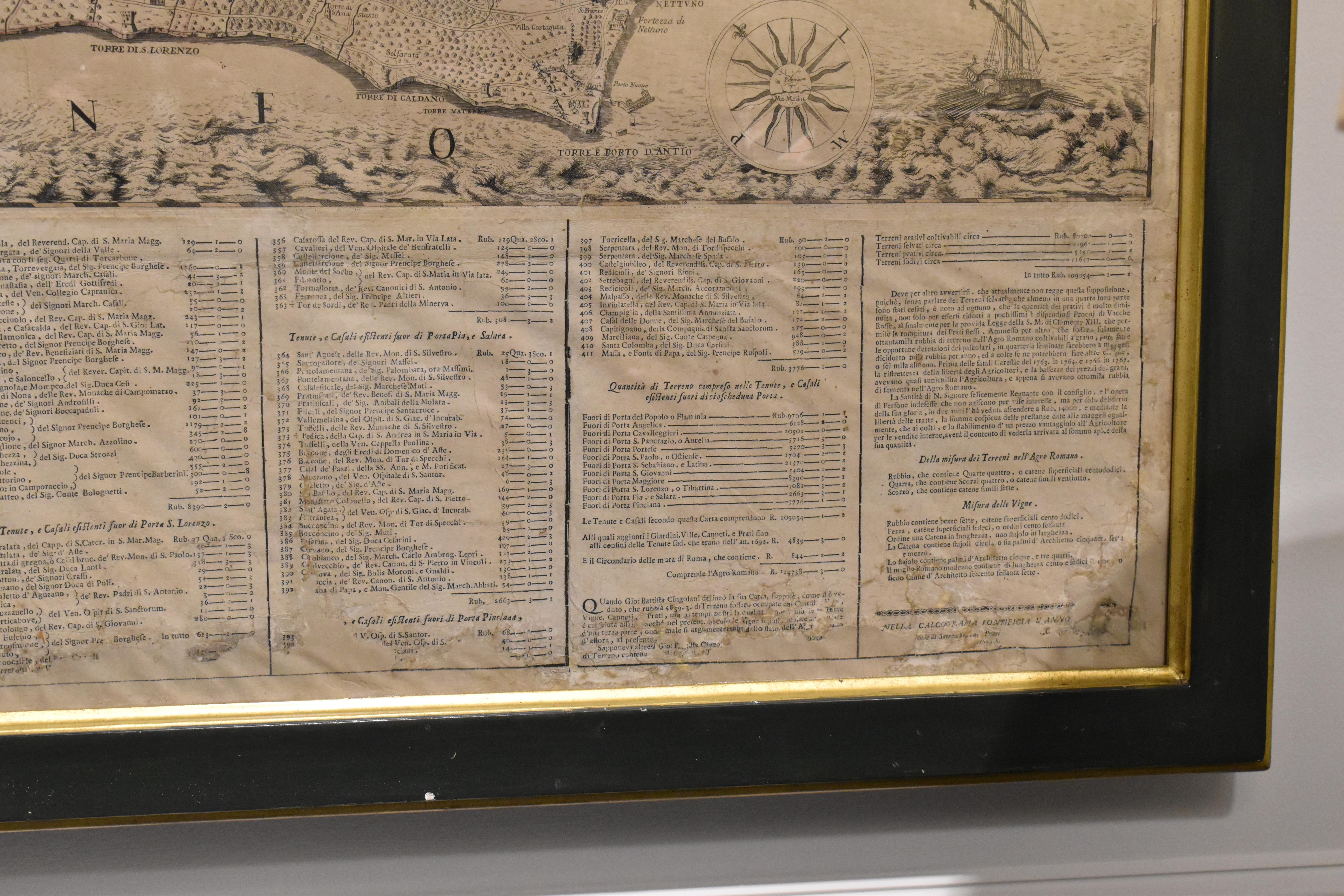 Mappa di Roma e dintorni del XVIII secolo in vendita 8