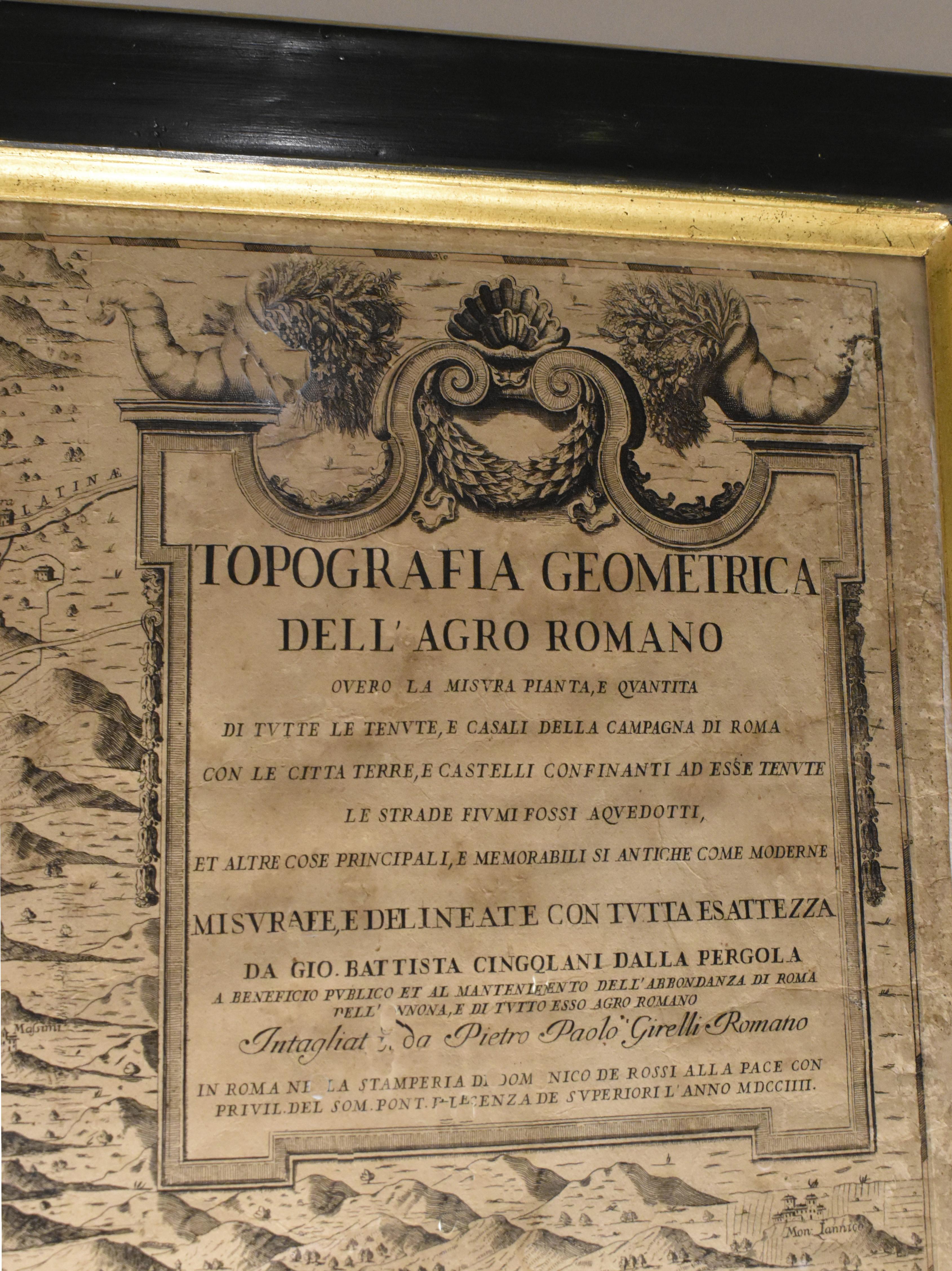Mappa di Roma e dintorni del XVIII secolo In condizioni deteriorate in vendita a New Orleans, LA