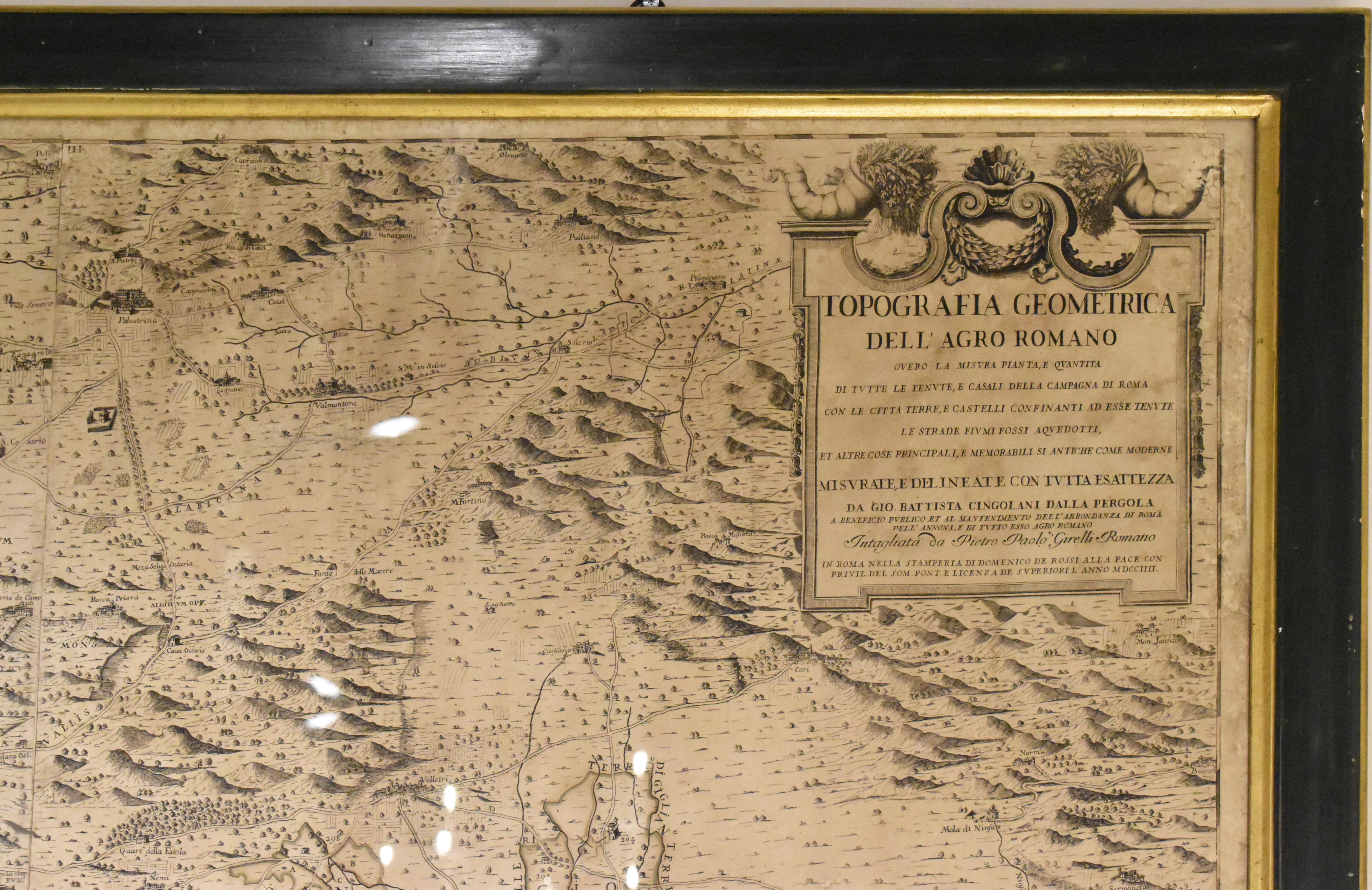 Mappa di Roma e dintorni del XVIII secolo in vendita 3