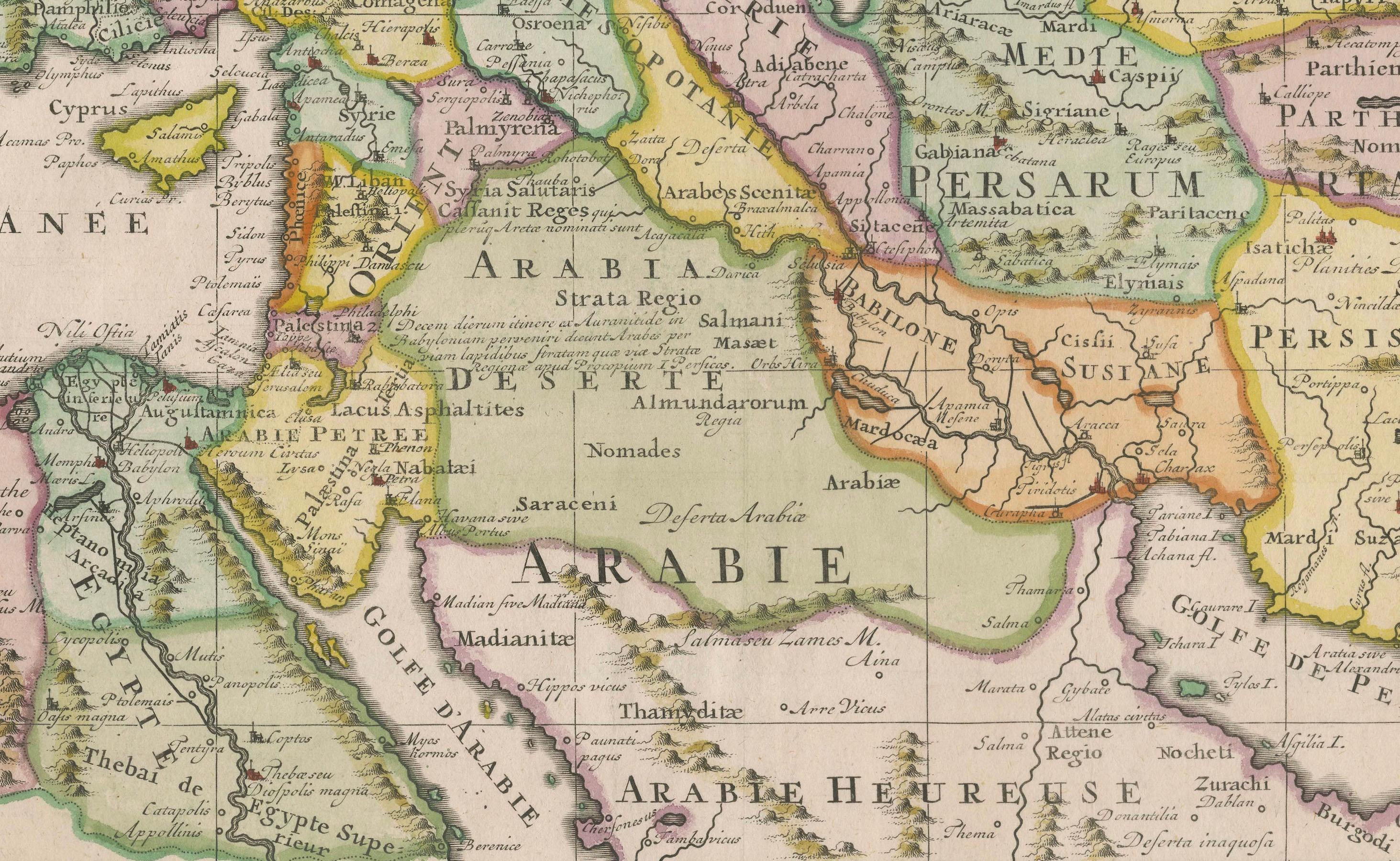 Début du XVIIIe siècle Carte du XVIIIe siècle de l'Empire romain d'Orient par Henri Chatelain, c. C. 1719 en vente