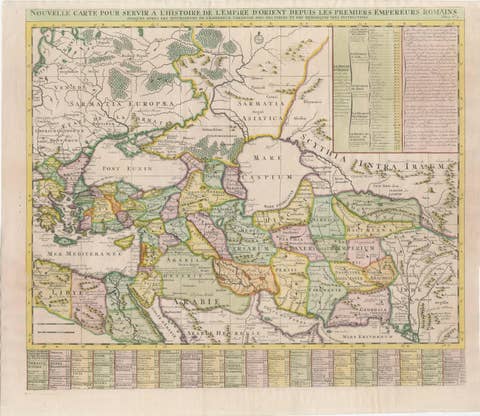 18th-Century Map of the Eastern Roman Empire by Henri Chatelain, c. 1719