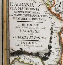 18th Century Map of the Southern Balkans by Giovanni Maria Cassini