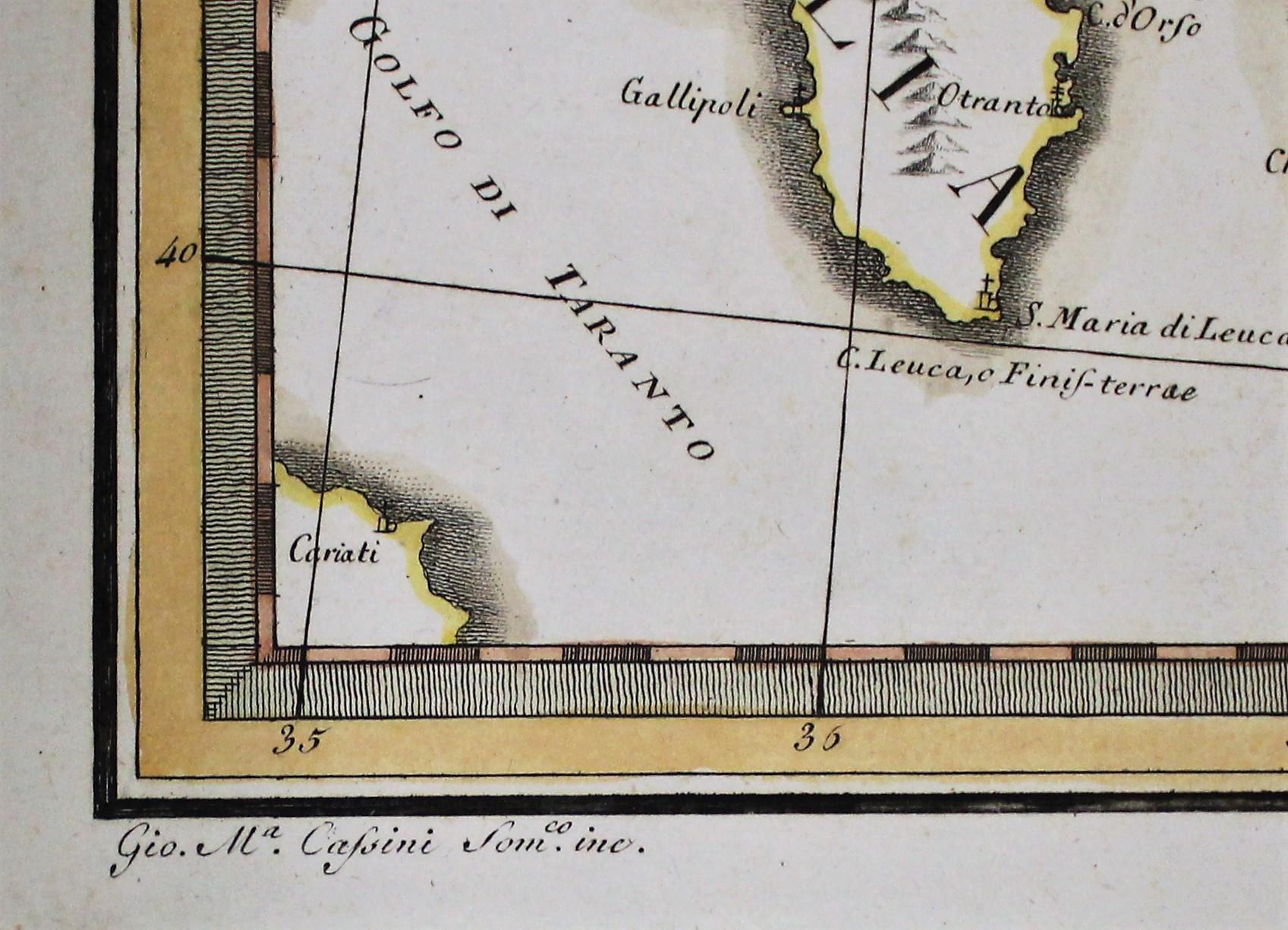 Karte der südostasiatischen Balkans aus dem 18. Jahrhundert von Giovanni Maria Cassini im Zustand „Gut“ im Angebot in Hamilton, Ontario