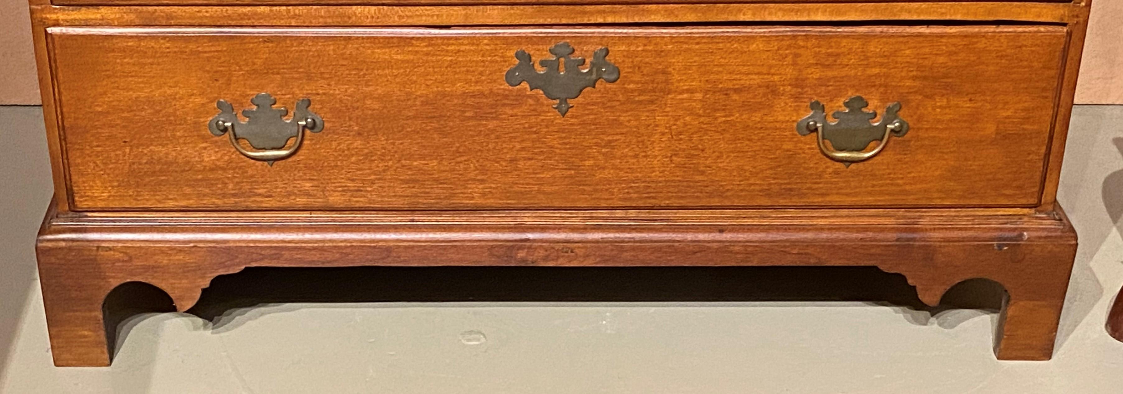 American 18th Century Maple and Tiger Maple Slant Front Desk For Sale