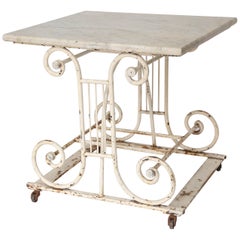 18th Century Marble and Iron French Butcher Table