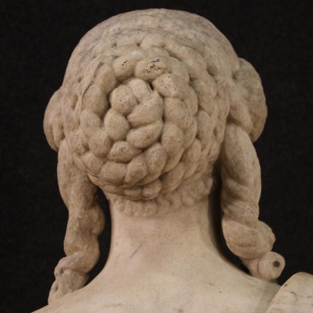 18th Century Marble Antique Italian Bust Noblewoman Portrait Sculpture, 1770 8