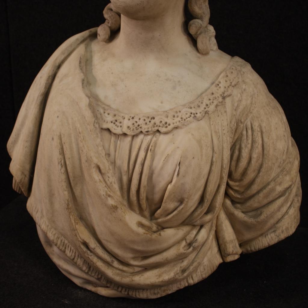 18th Century Marble Antique Italian Bust Noblewoman Portrait Sculpture, 1770 3