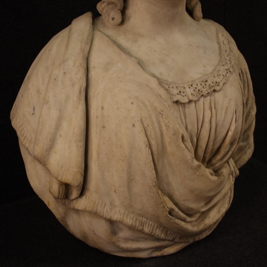 18th Century Marble Antique Italian Bust Noblewoman Portrait Sculpture, 1770 4