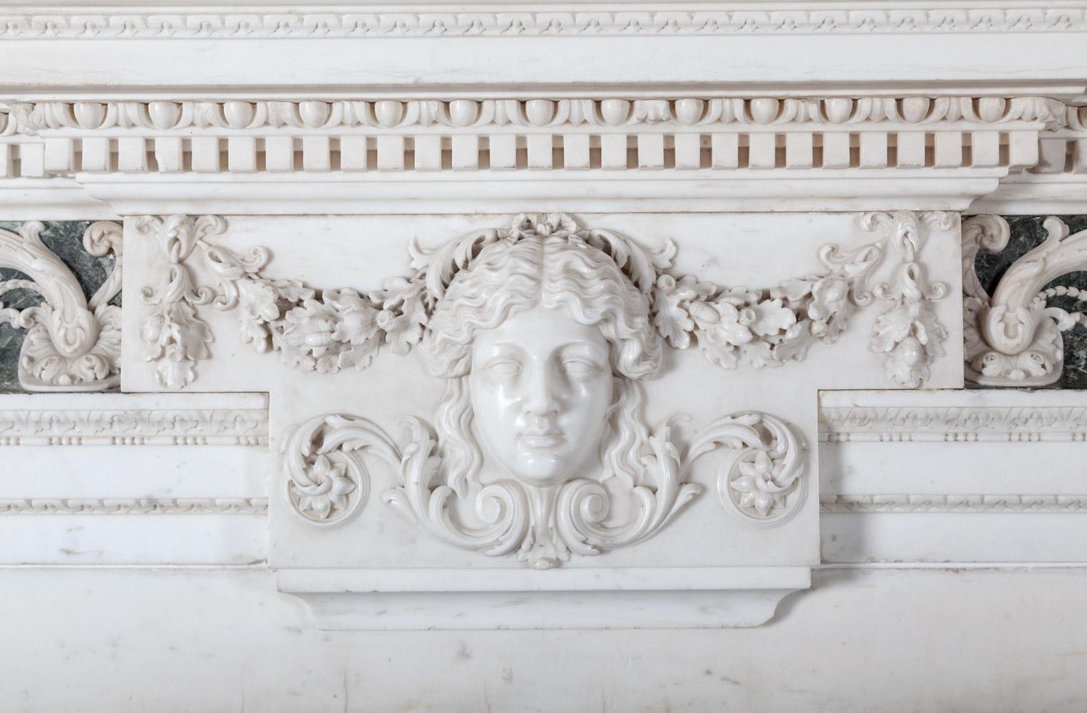 Statuary Marble 18th Century Marble Mantelpiece Designed by Isaac Ware for Chesterfield House  For Sale