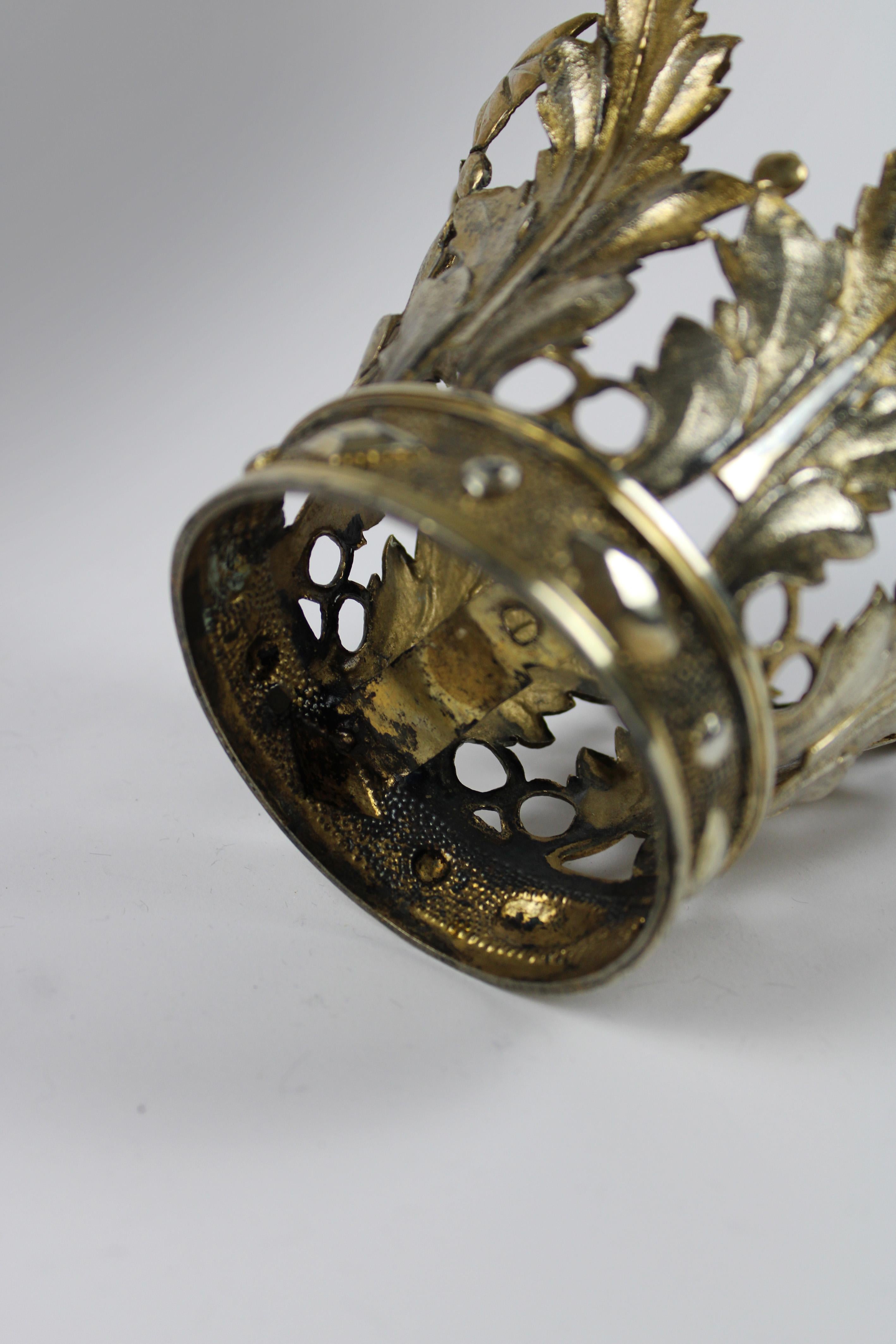 18th Century Maria Crown Vermeille Silver Gilded Illegible Hallmarks Flanders For Sale 2