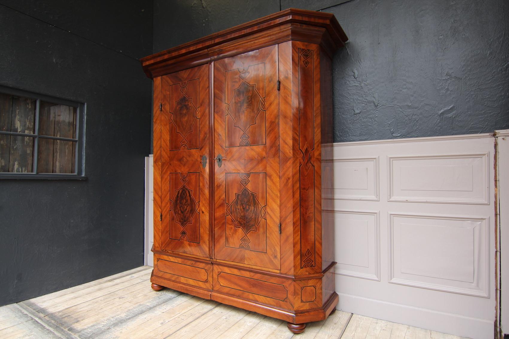 Marquetry 18th Century Maria Theresia Baroque Cabinet For Sale