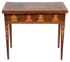 18th Century Marquetry Inlaid Card Table