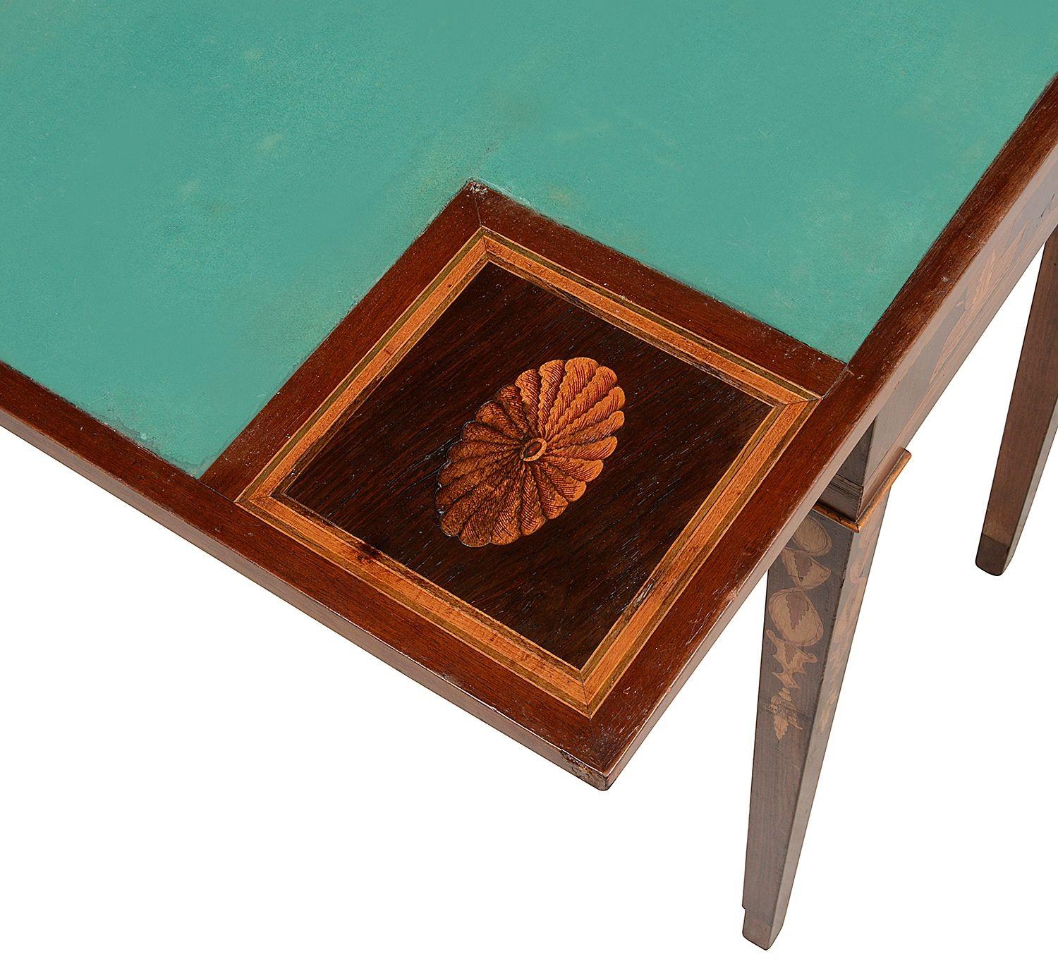 18th Century Marquetry Inlaid Card Table For Sale 2