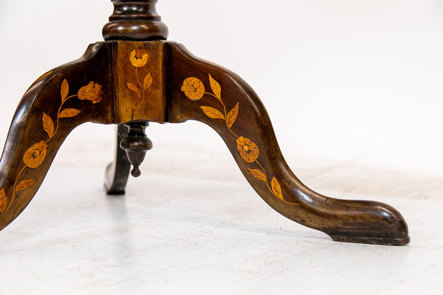 Mid-18th Century 18th Century Marquetry Tilt-Top Tripod Table