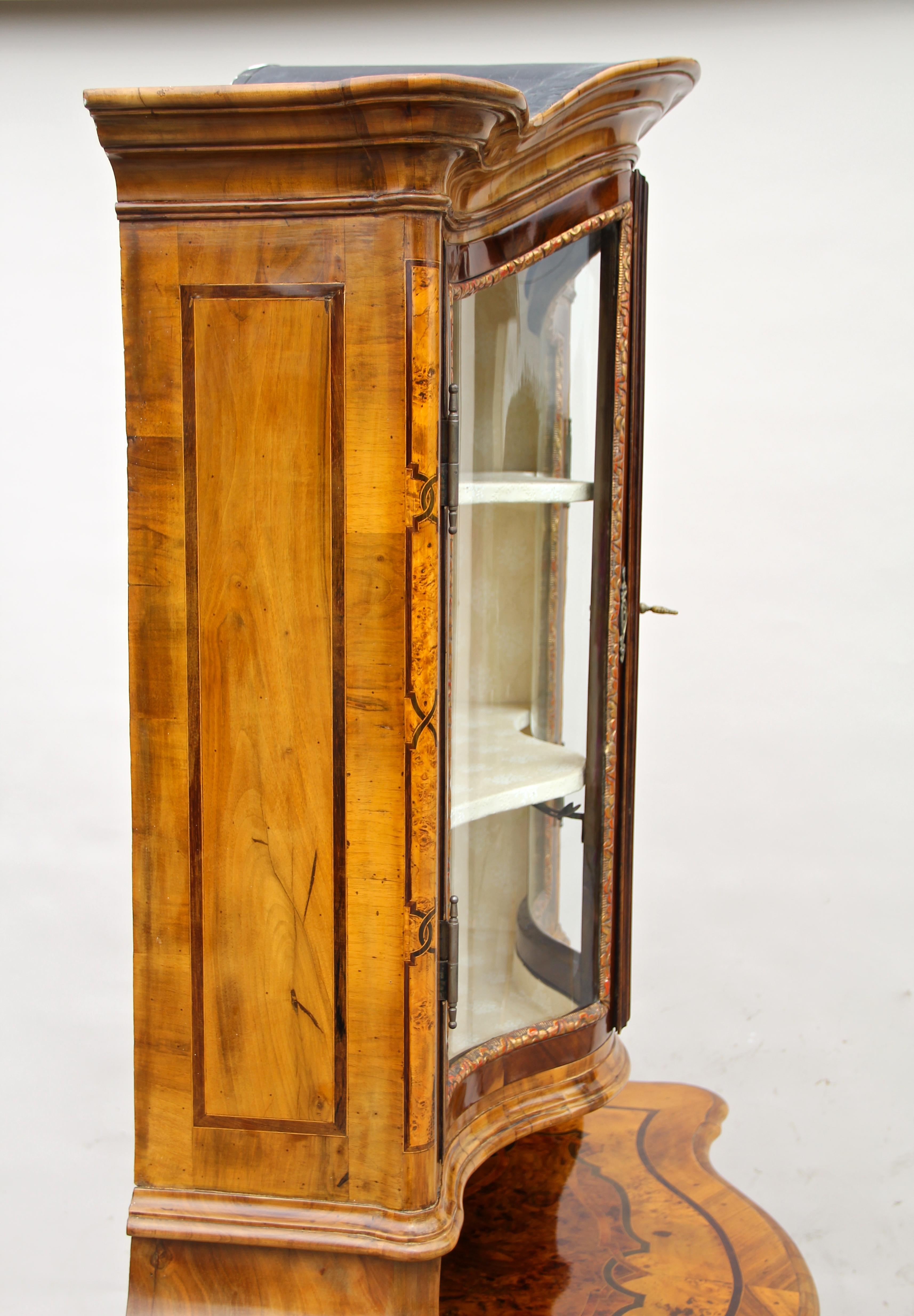 18th Century Marquetry Vitrine Cabinet or Display Cabinet, Austria, circa 1760 5