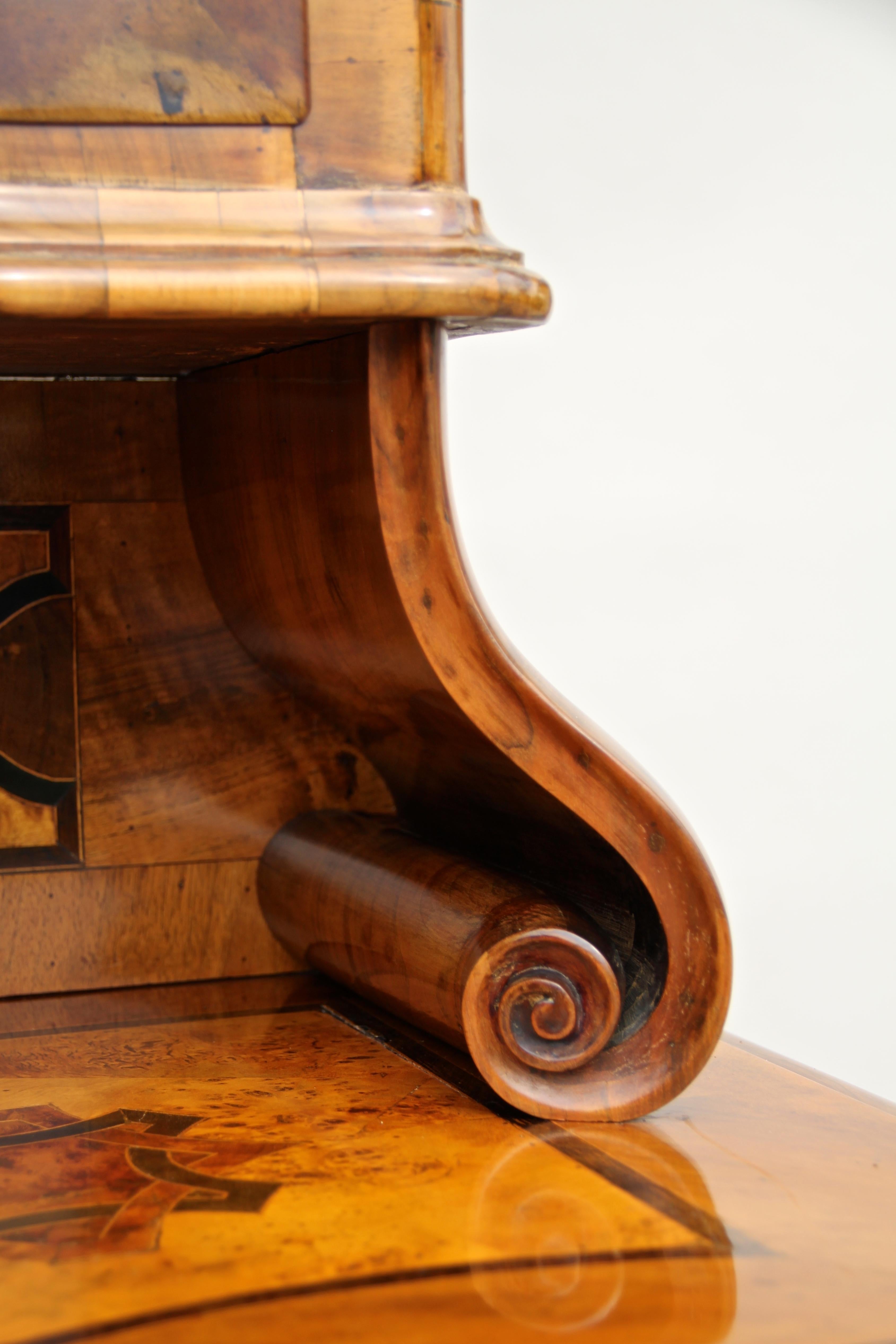 18th Century Marquetry Vitrine Cabinet or Display Cabinet, Austria, circa 1760 1