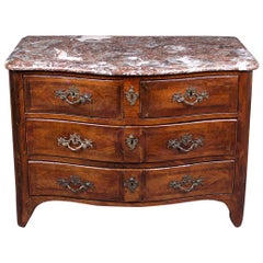 18th Century Mathieu Criaerd Regency Chest of Drawers with Marble Top