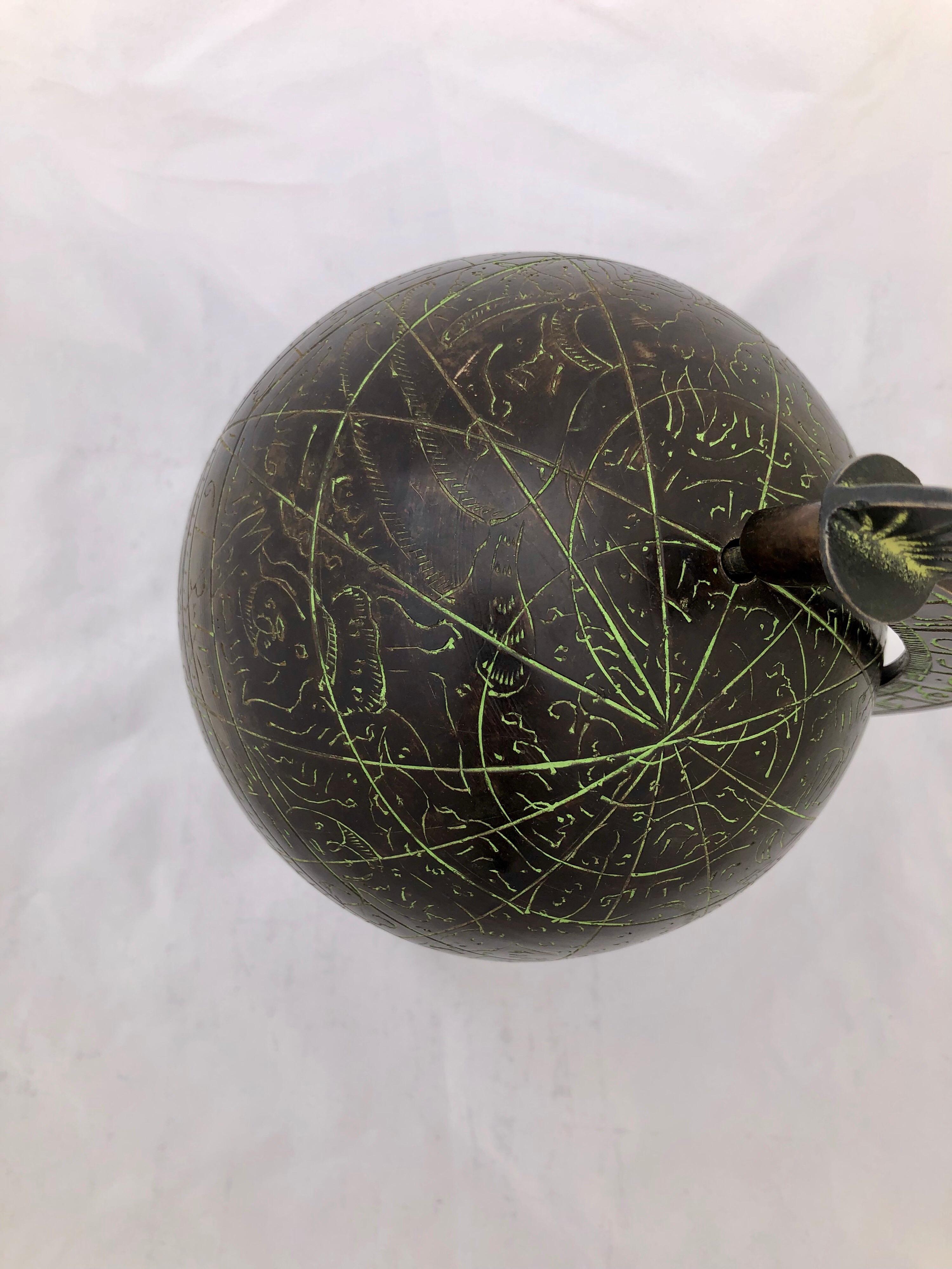 18th Century Islamic Astrolabe Sphere - Antique Bronze Celestial Globe  For Sale 2