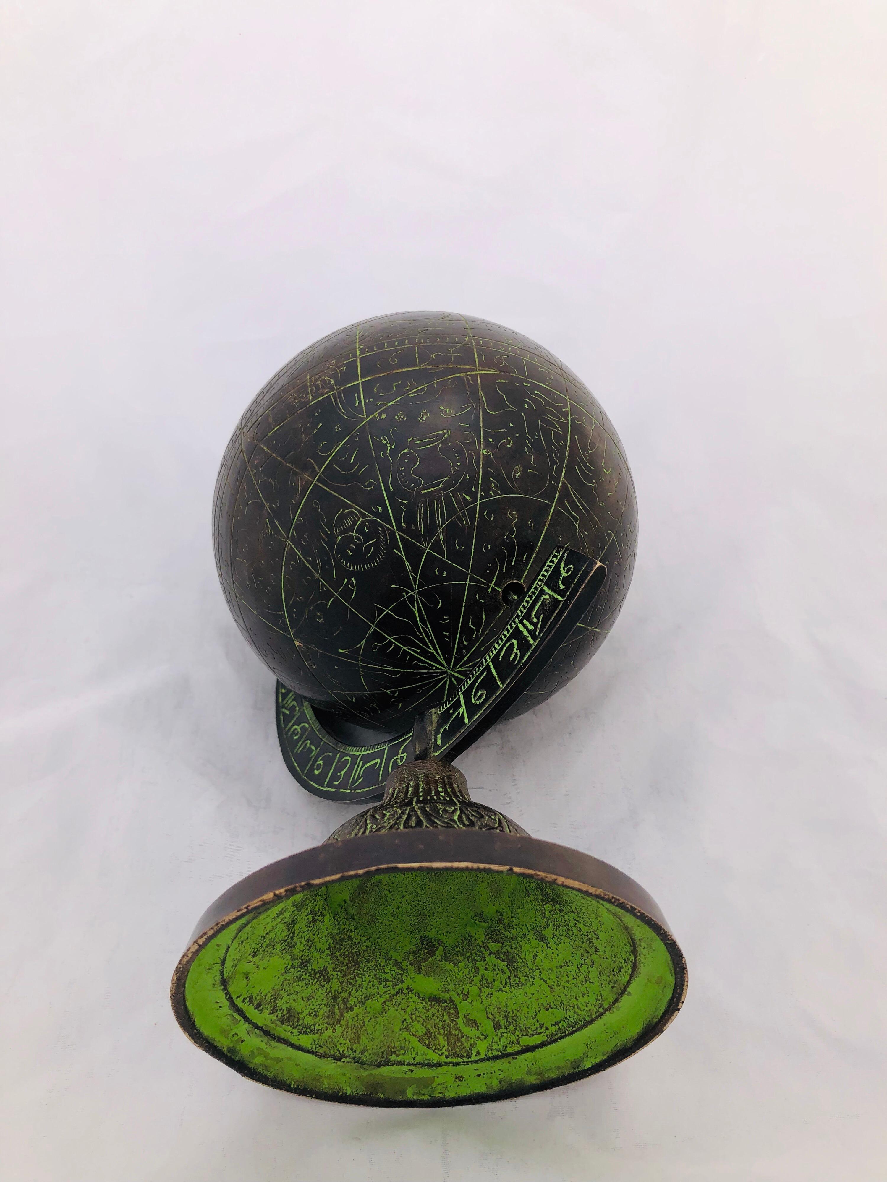 18th Century Islamic Astrolabe Sphere - Antique Bronze Celestial Globe  For Sale 5