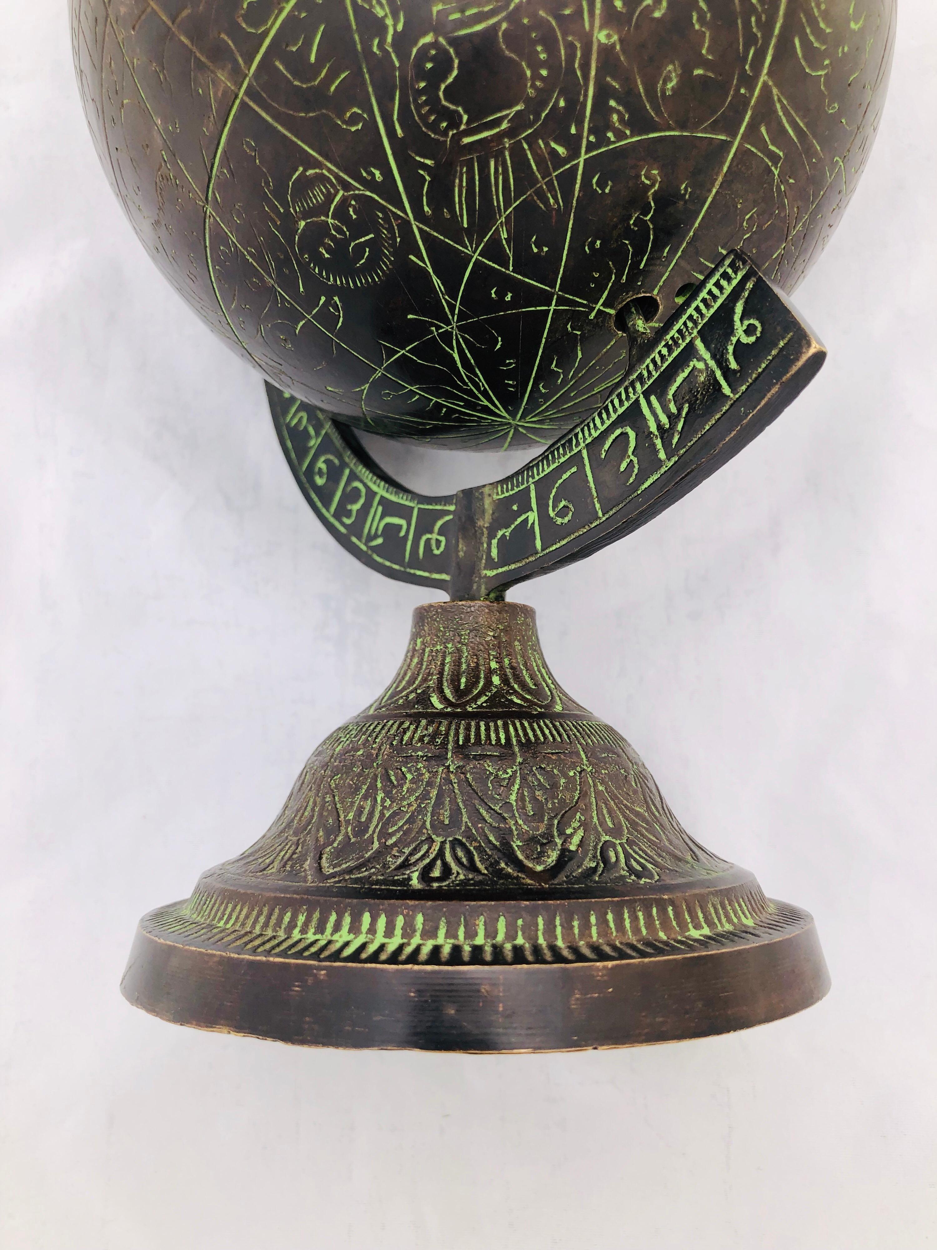 18th Century Islamic Astrolabe Sphere - Antique Bronze Celestial Globe  For Sale 6