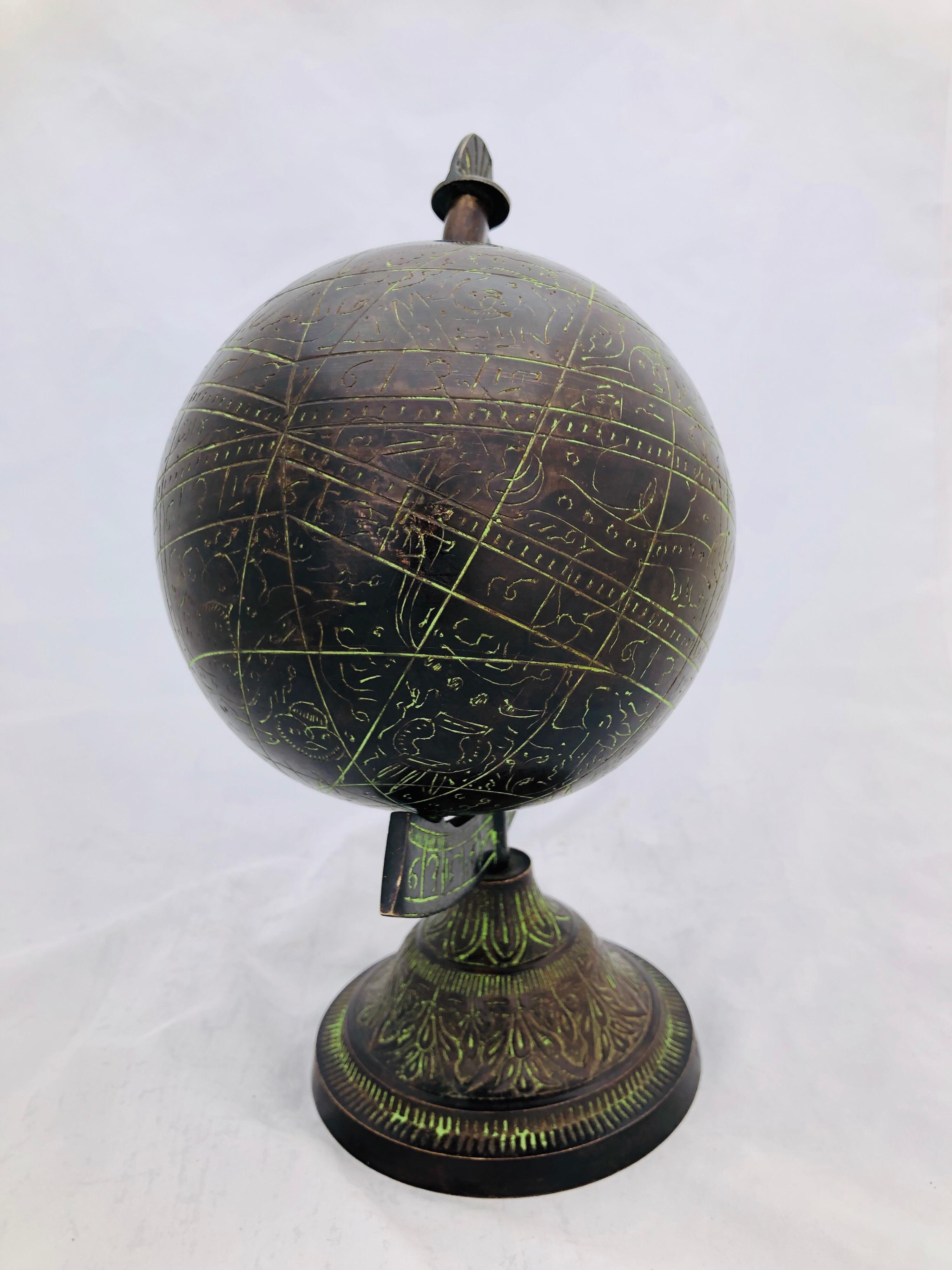18th Century Islamic Astrolabe Sphere - Antique Bronze Celestial Globe For Sale 9