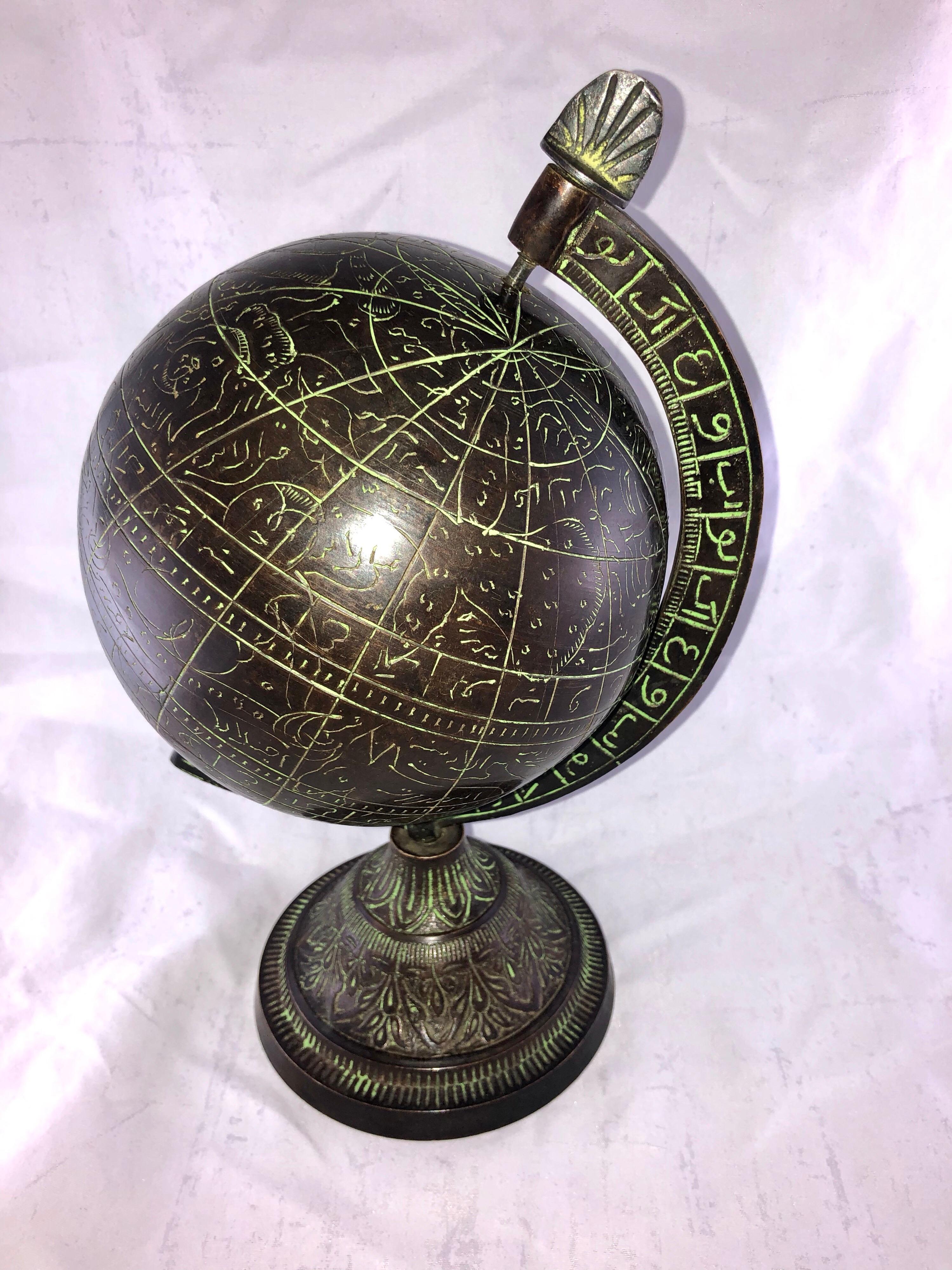18th Century Islamic Astrolabe Sphere - Antique Bronze Celestial Globe  For Sale 10