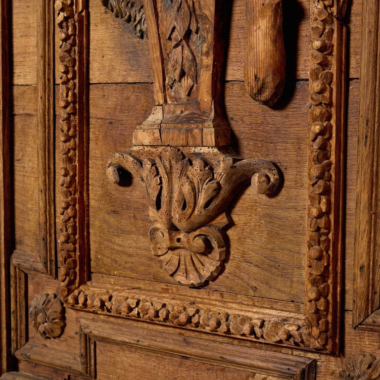 Panneau bois sculpté gothique flamboyant Haute Epoque XVIème XVIIème siècle