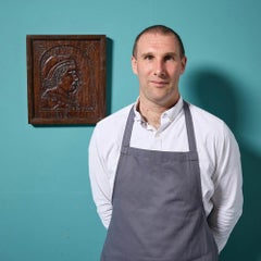 18th Century Medieval Style Carved Oak Portrait Panel of St Philip