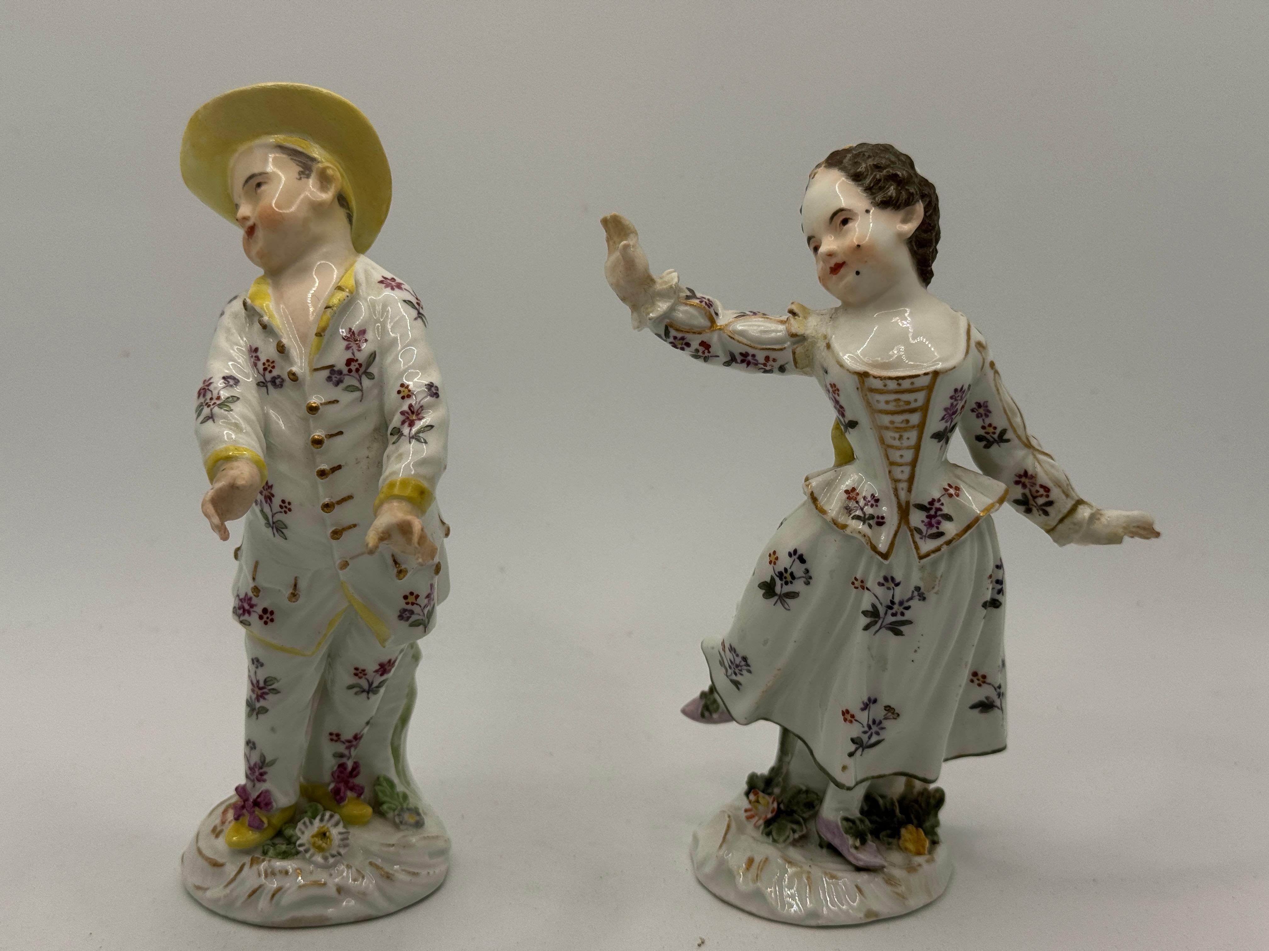 Coppia di figure di Meissen del XVIII secolo 