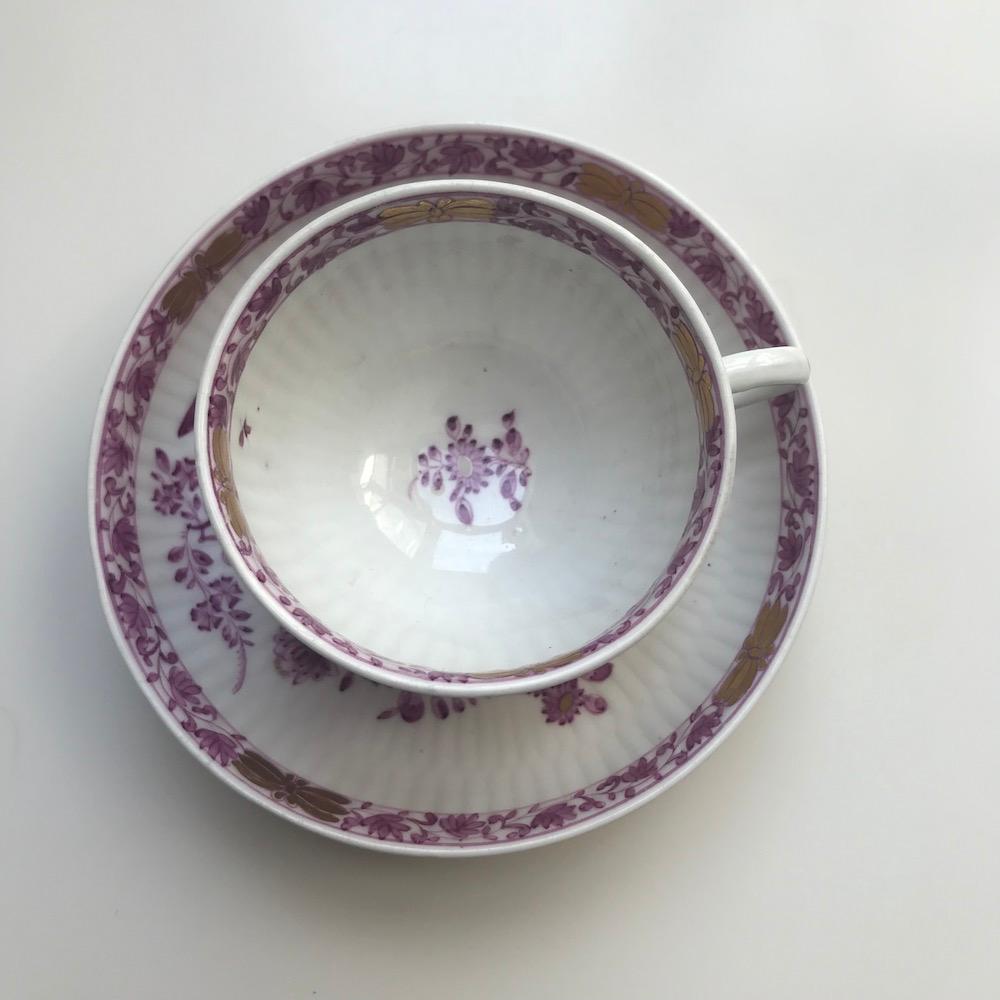 purple cup and saucer