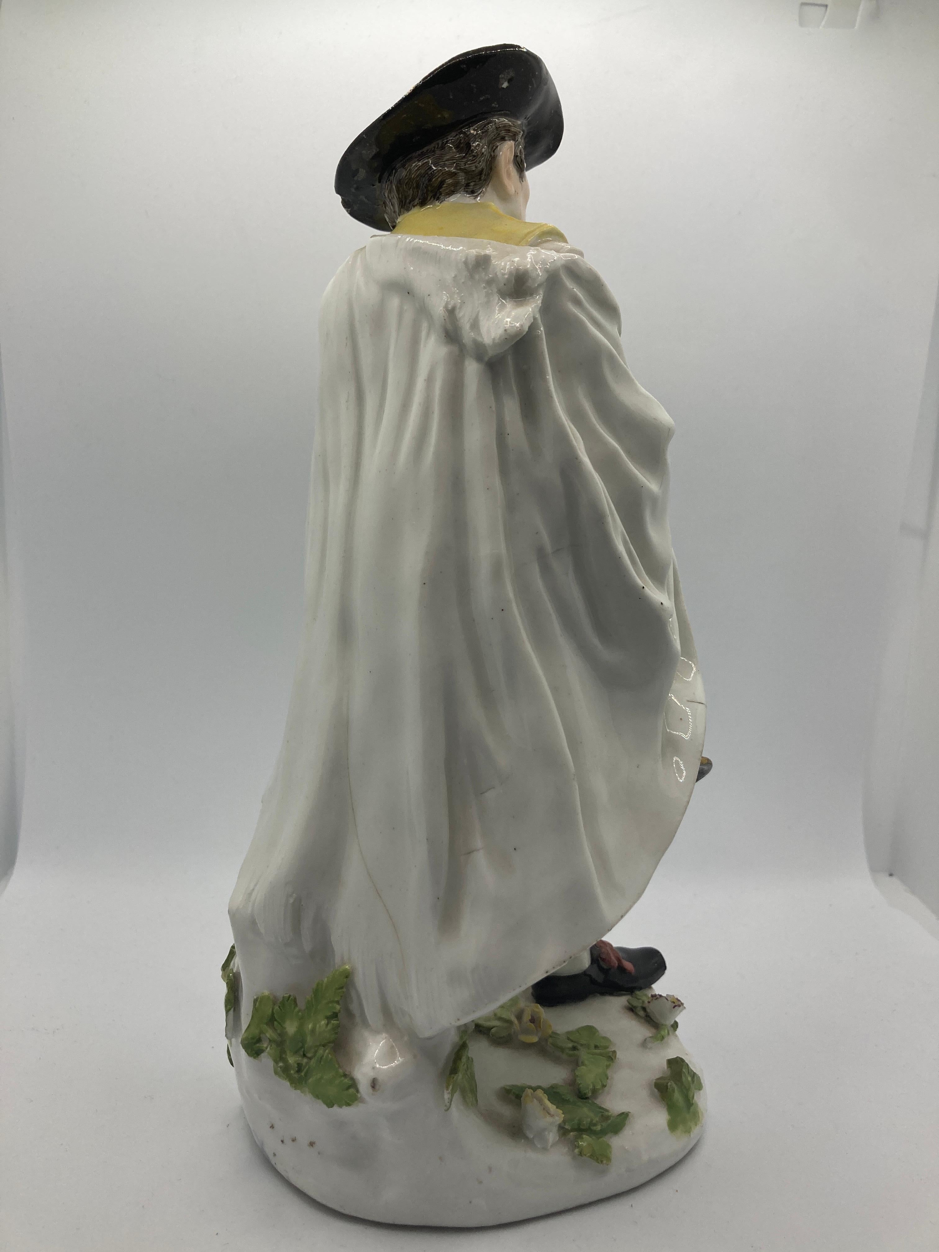 German 18th Century Meissen Porcelain Figure, 'Piedmontese Bagpiper' For Sale