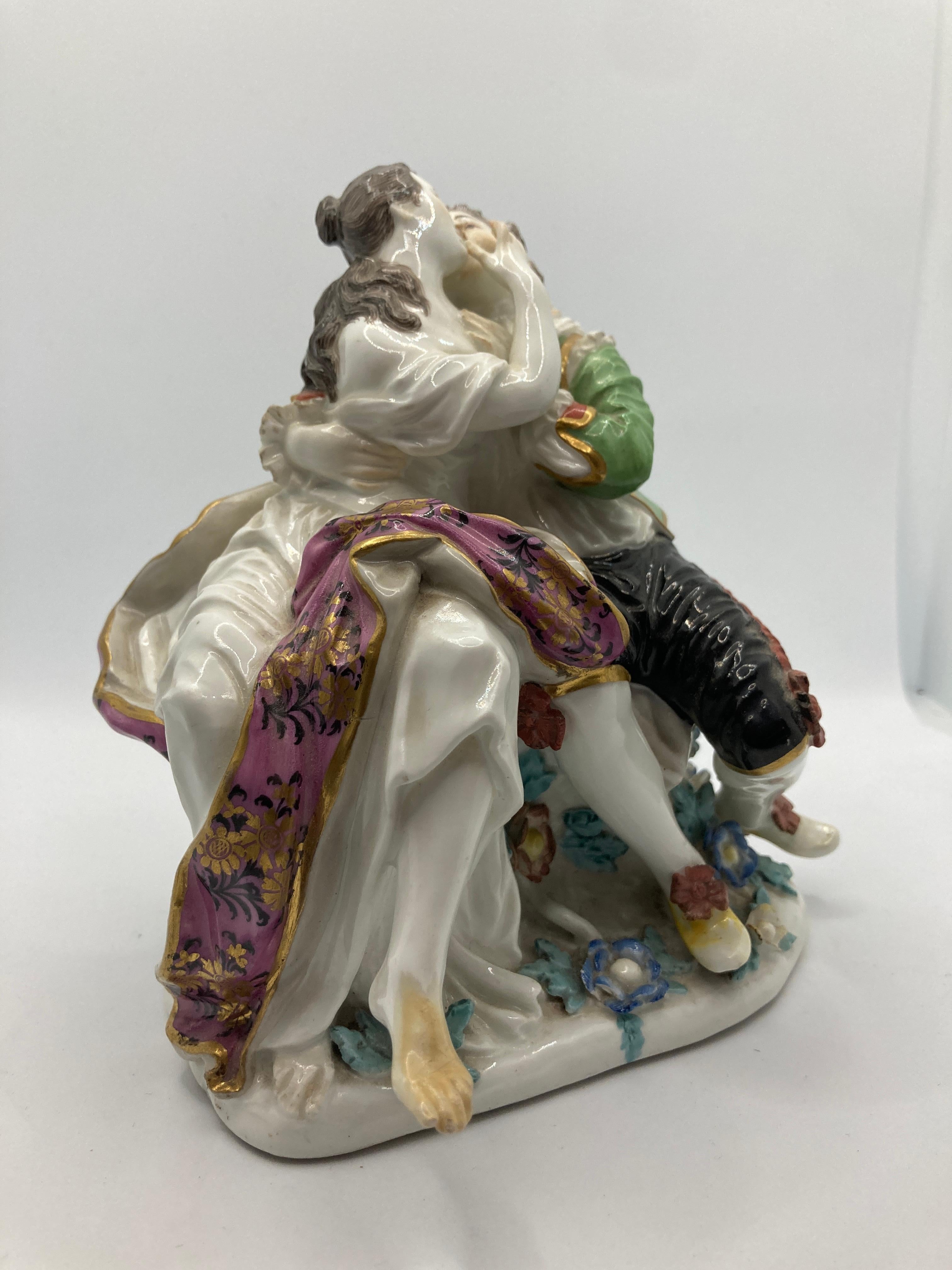 18th Century Meissen Porcelain Figurine, 'Pair of Lovers',  Model No 571 For Sale 3