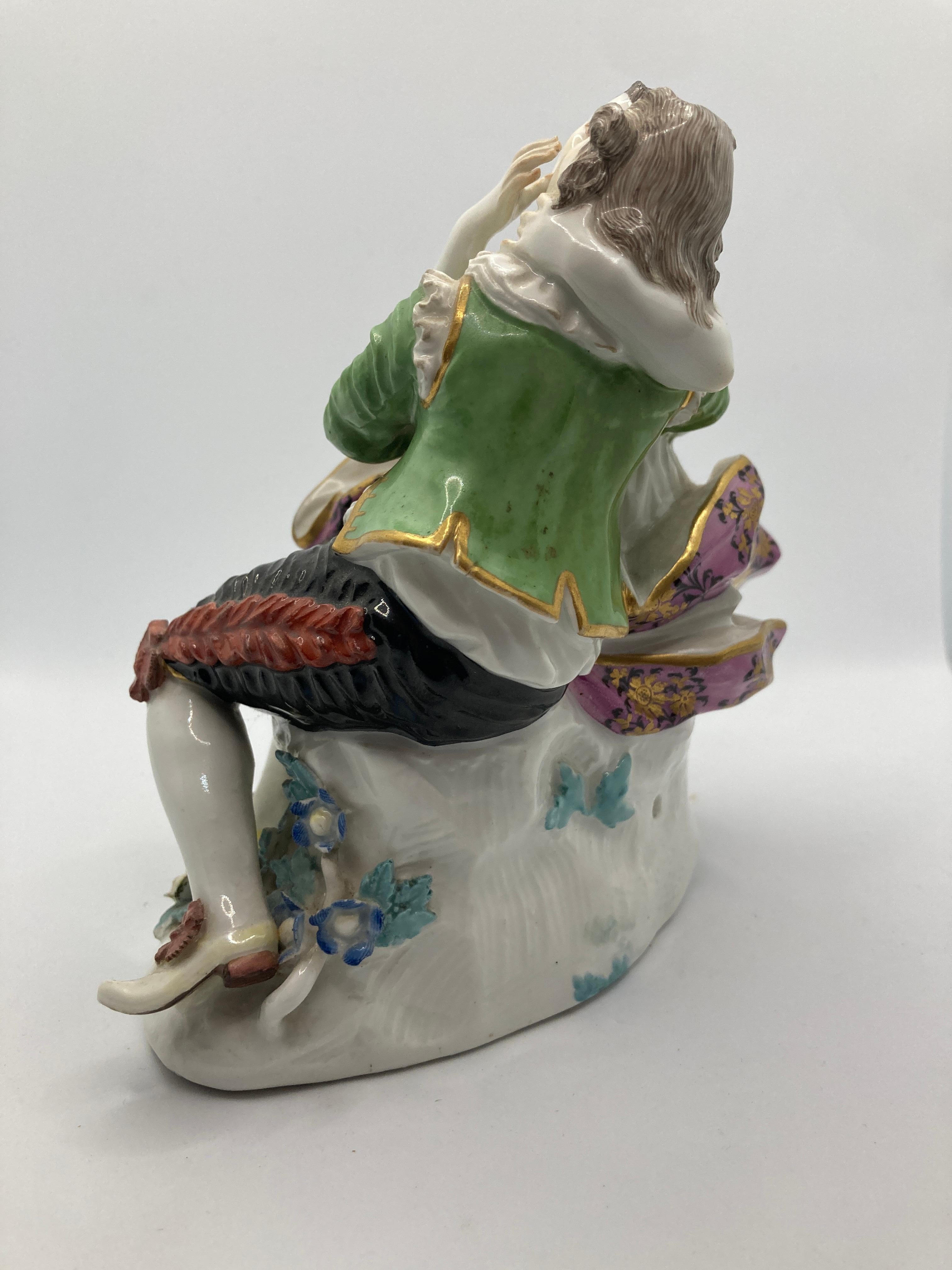Allemand Figurine en porcelaine de Meissen du XVIIIe siècle, 