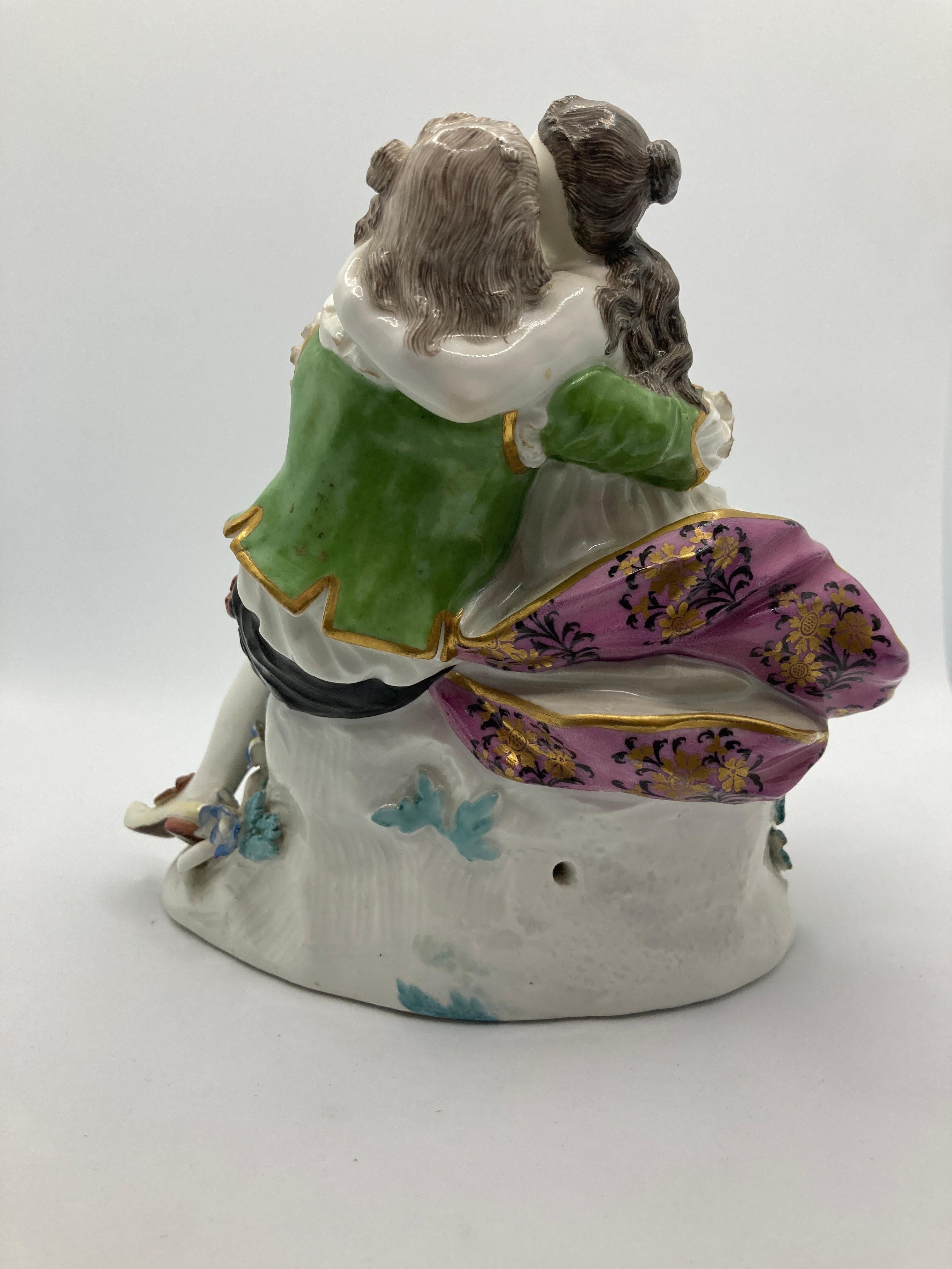 18th Century Meissen Porcelain Figurine Pair Of Lovers Model No 571 