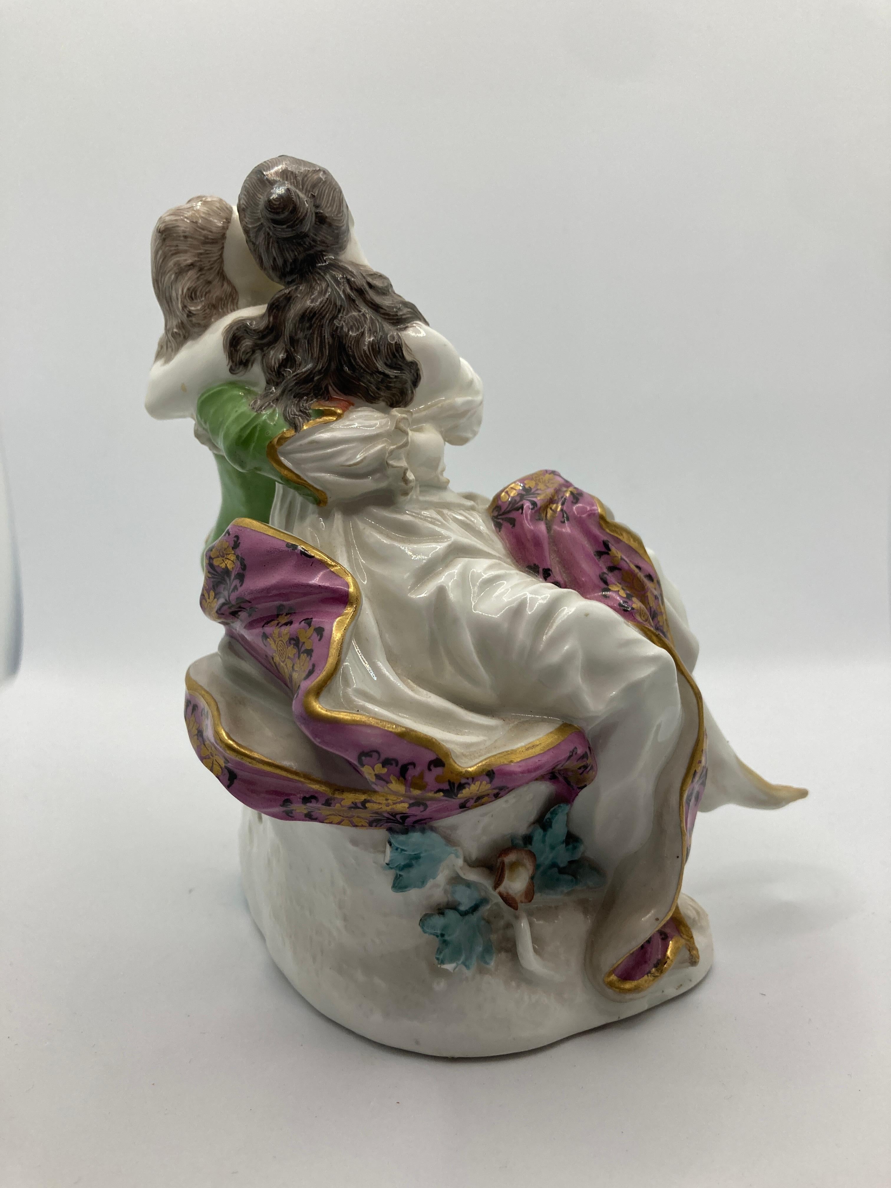 Mid-18th Century 18th Century Meissen Porcelain Figurine, 'Pair of Lovers',  Model No 571 For Sale