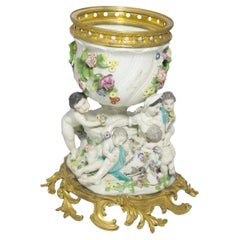 18th Century Meissen Porcelain Figurine with French Louis XV Gilt Bronze Mounts