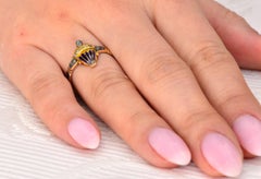 18th Century Memorial Ring of Blue Enamel, Rose Cut Diamonds and Gold