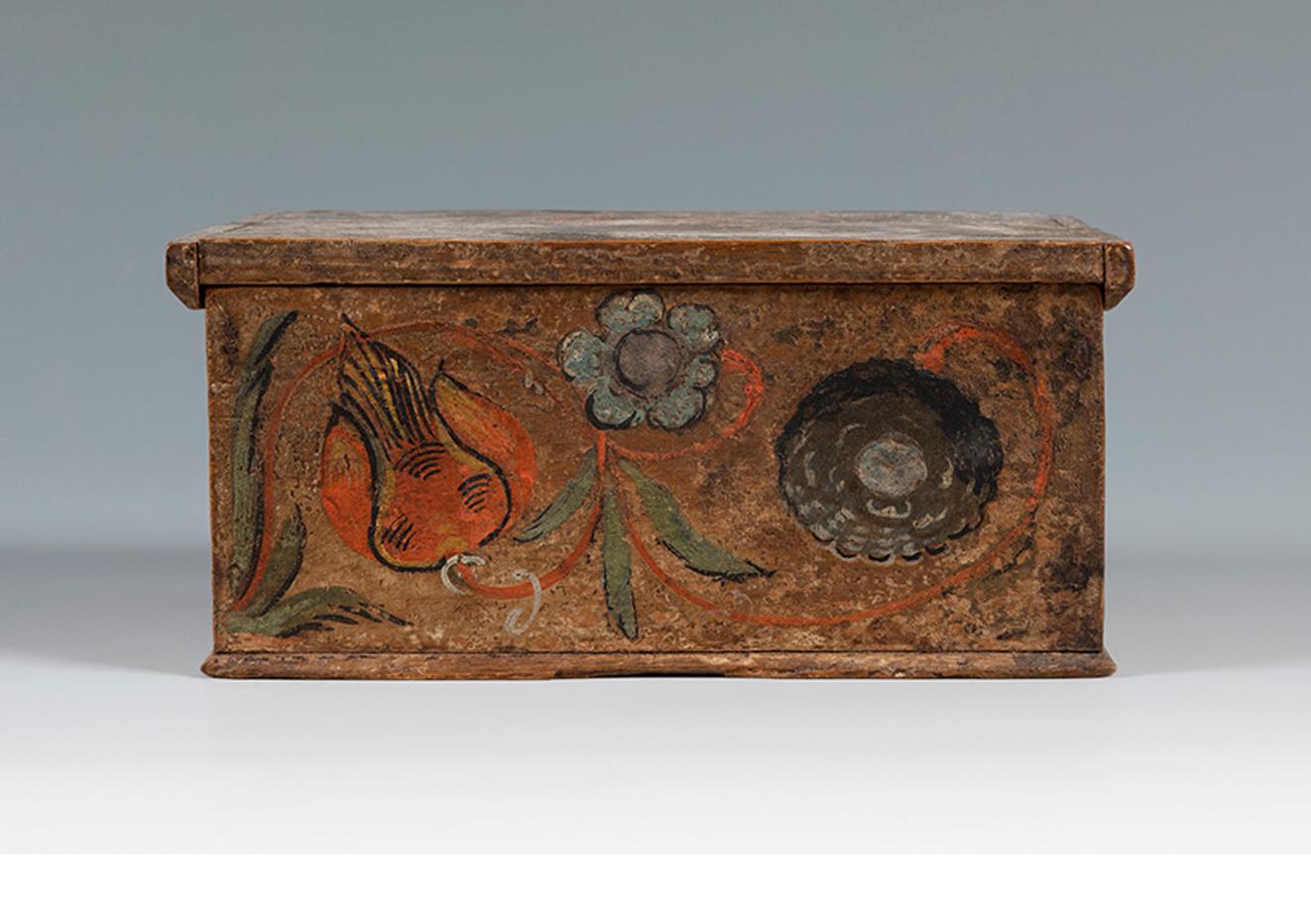 Hand-Painted 18th Century Mexican Chest from New Spain For Sale