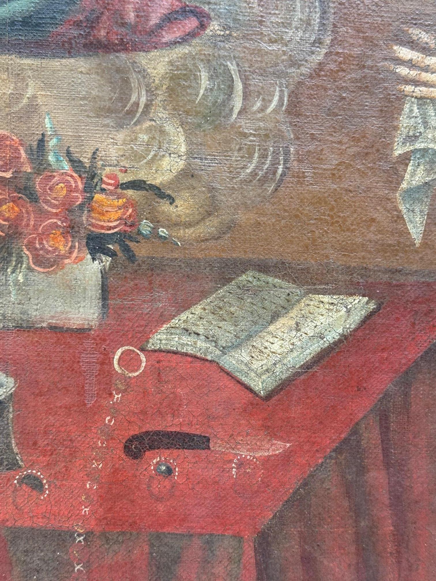 Hand-Painted 18th-Century Mexican Spanish Colonial 