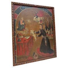 Colonial mexicain du 18e siècle « La latation mystique de Saint Cajetan »