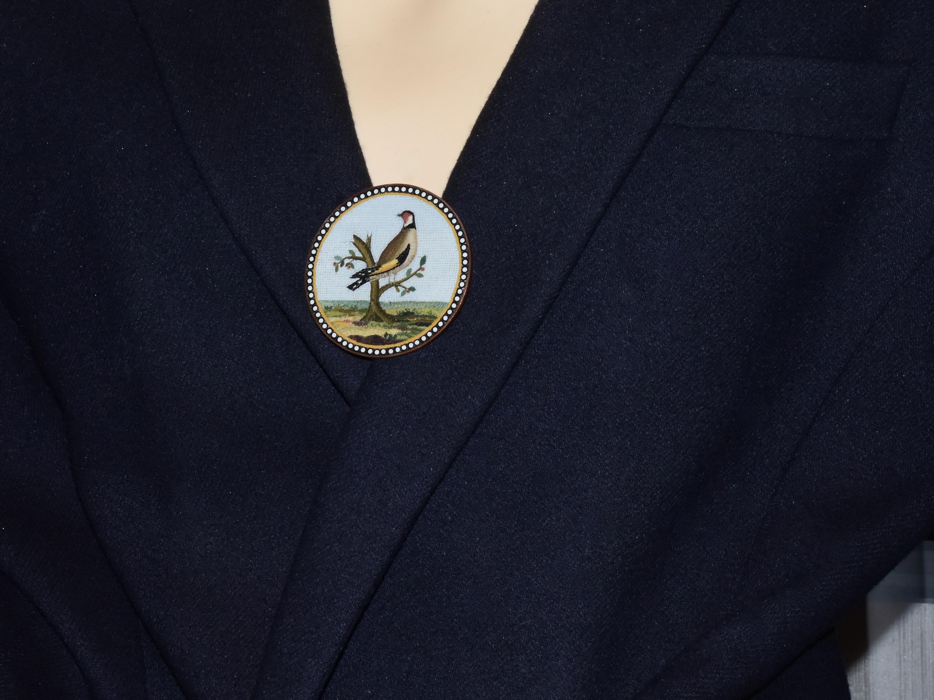 Georgian 18th Century Micromosaic of a Goldfinch, c. 1790, attributed to G. Raffaelli For Sale