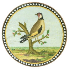 Micromosaico del siglo XVIII de un jilguero, c. 1790, atribuido a G. Raffaelli